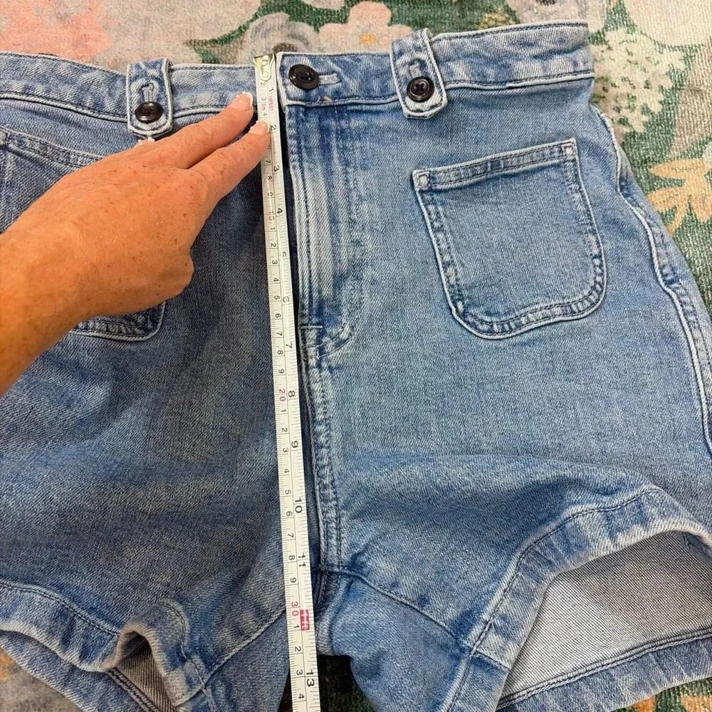 J. Crew Shorts Women 4 Blue Denim Sky Fall Wash High Rise Front Pocket small